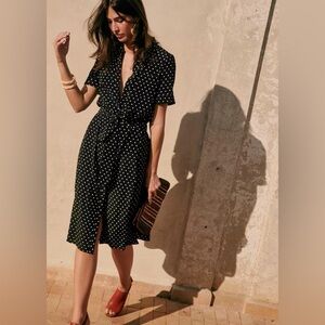 Sézane Adéle Polka Dot Midi Dress